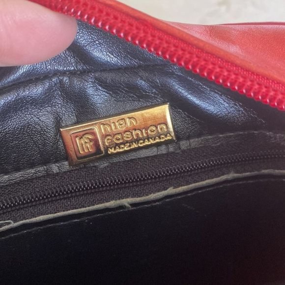 Vintage High?Fashion Quilted Red Leather Chain Strap Box Bag - Picture 10 of 10